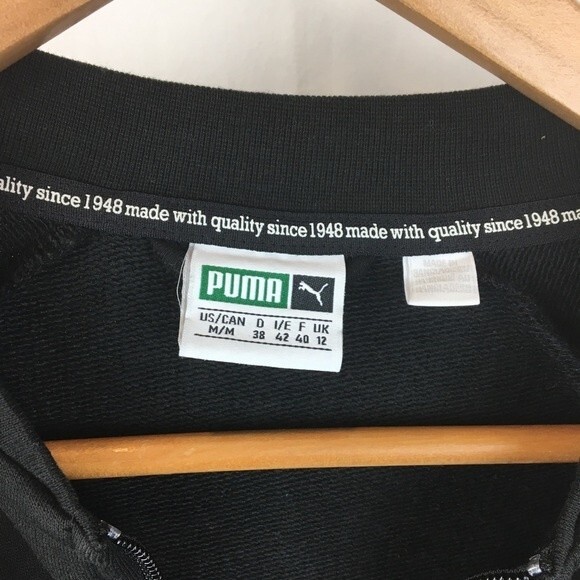 Puma Black & White Zip Up Long Sleeve Sport Jacket M - Picture 8 of 9